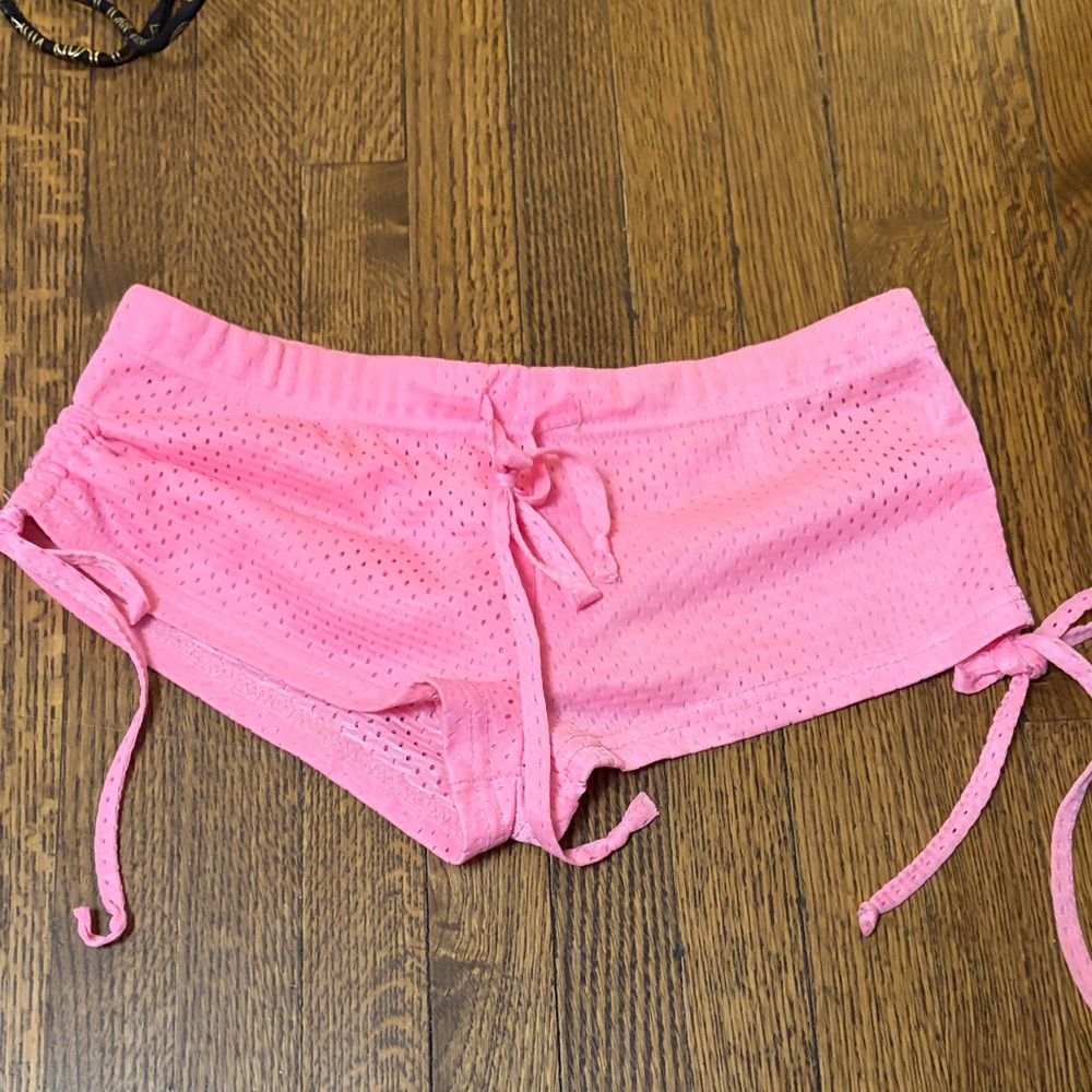 Low RisevPink Perforated Cheeky Shorts